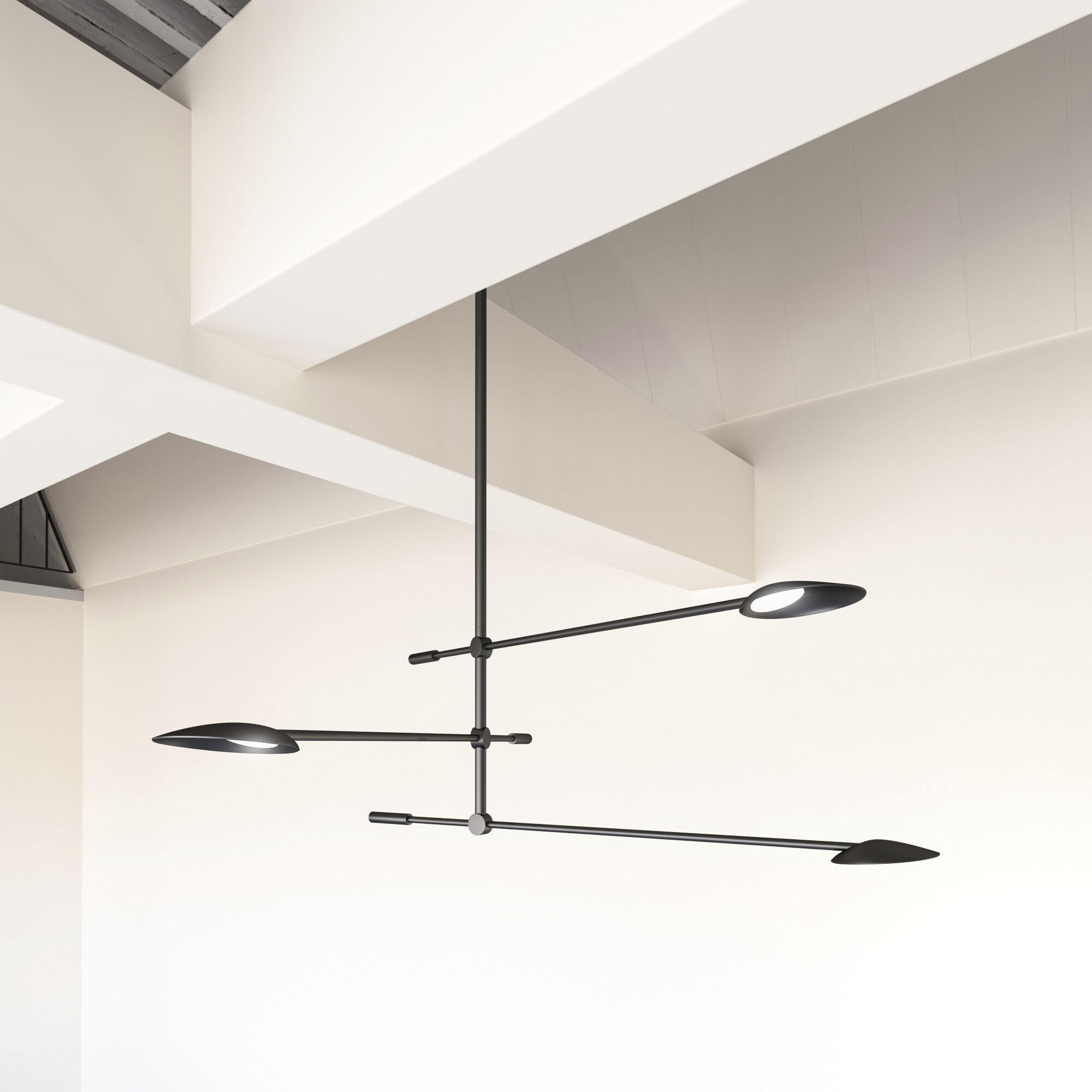 Rotaire LED 32.5 inch Black Chandelier Ceiling Light