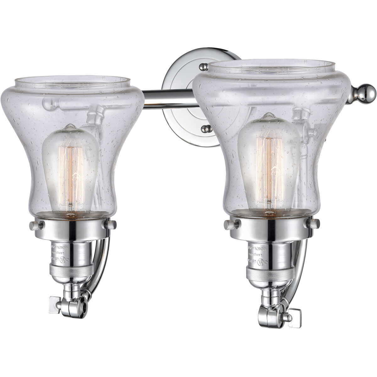 Franklin Restoration Bellmont LED 18 inch Polished Chrome Bath Vanity Light Wall Light in Seedy Glass, Franklin Restoration