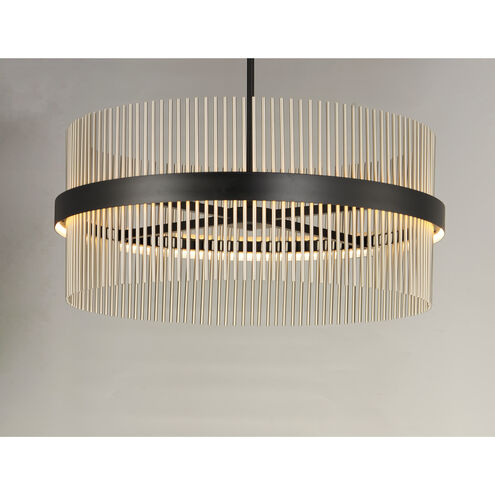 Chimes LED 33.75 inch Black and Satin Nickel Single Pendant Ceiling Light