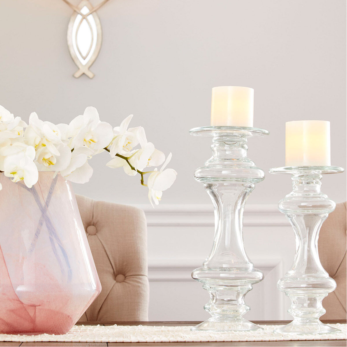 Exclamation 28 X 12 inch Candle Holder, Candle(s) not included