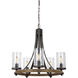 Lanesnoro 5 Light 24 inch Distressed Weathered Oak and Slated Grey Metal Chandelier Ceiling Light