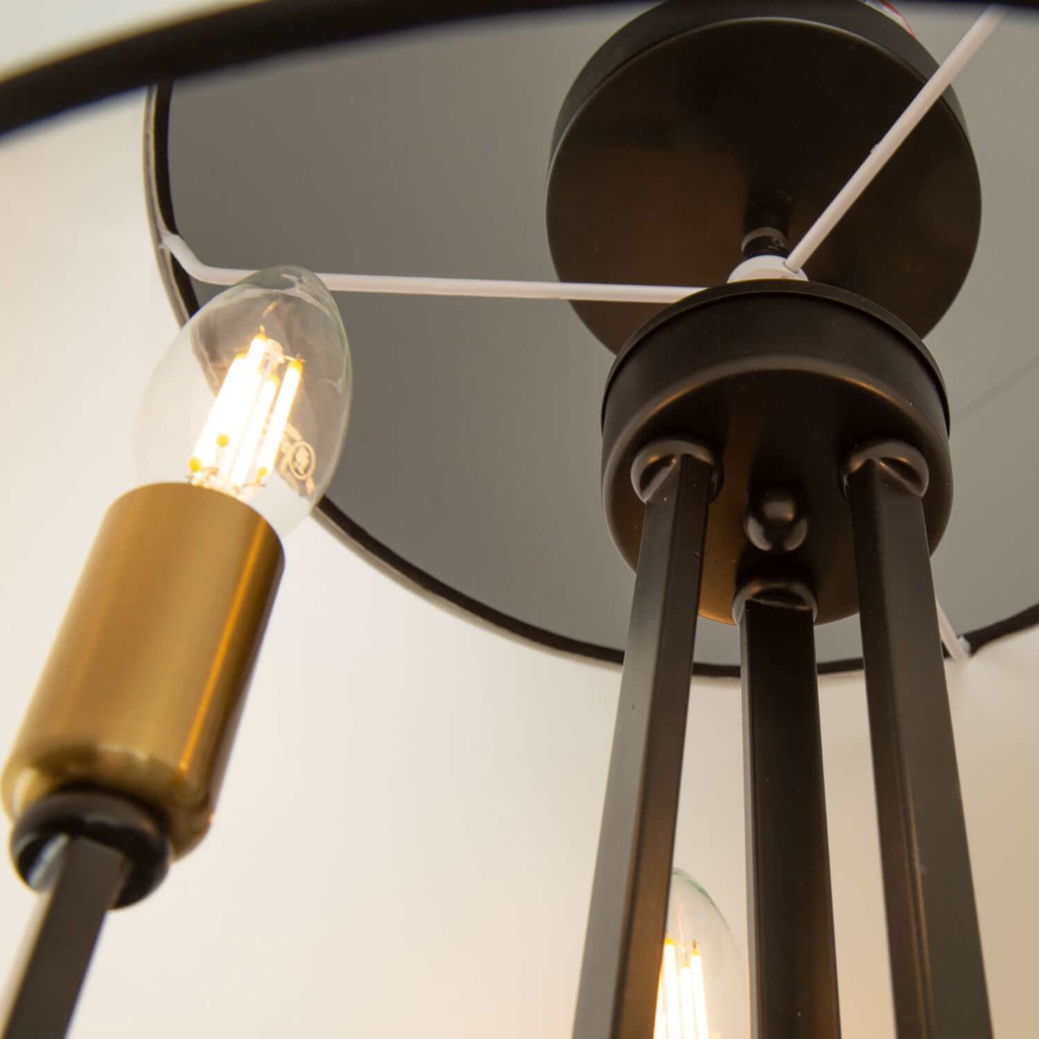 Coco LED 15.7 inch Gold and Black Semi-Flush Mount Ceiling Light