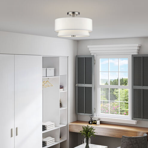 Fontana 3 Light 15 inch Brushed Nickel Semi-Flush Ceiling Light