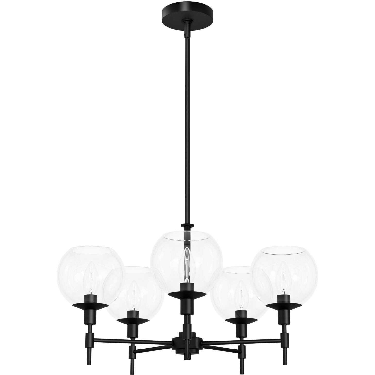 Xidane 5 Light 24 inch Matte Black Chandelier Ceiling Light