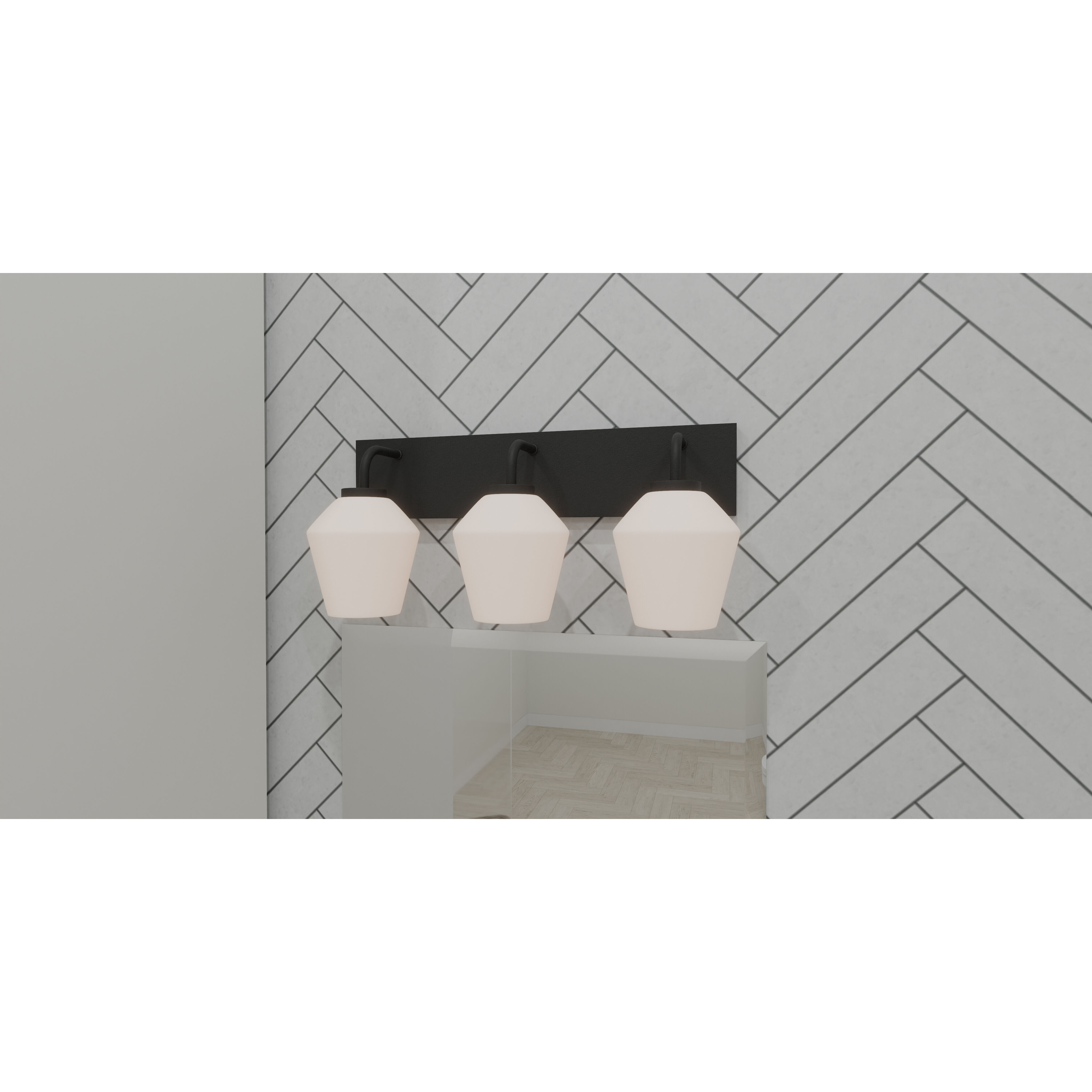 Nielson 3 Light 21.25 inch Matte Black Bath Light Wall Light, Large