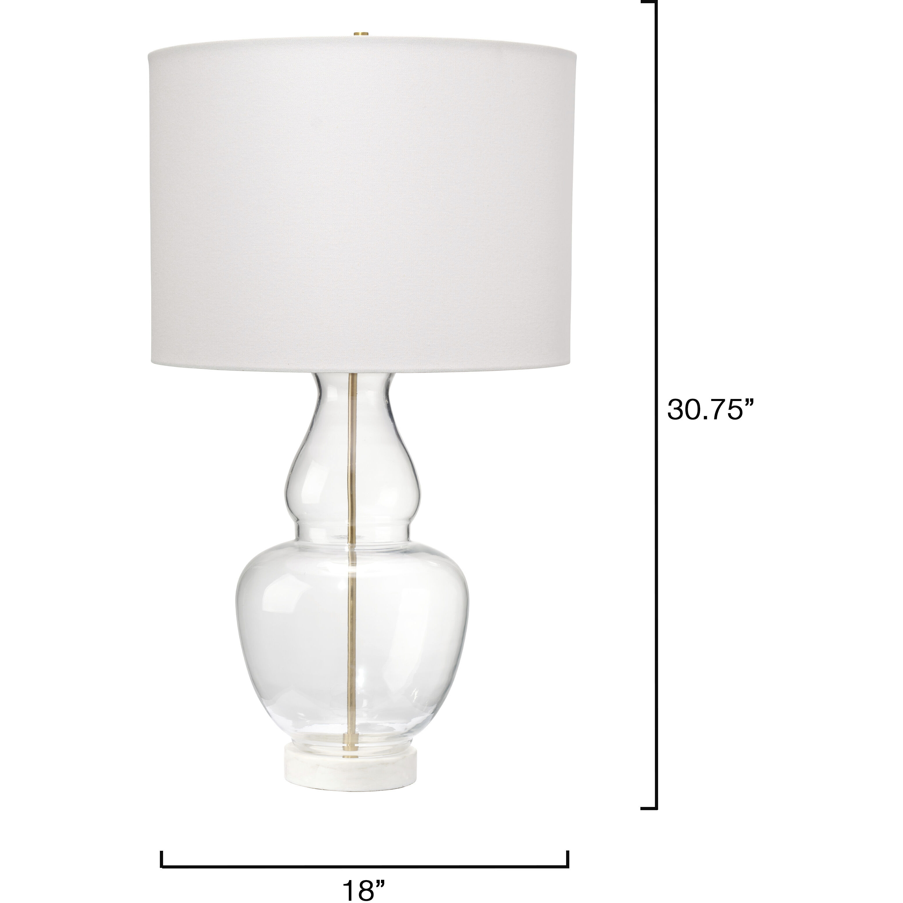 Poised 30.75 inch 150 watt Clear Glass Table Lamp Portable Light, Inline