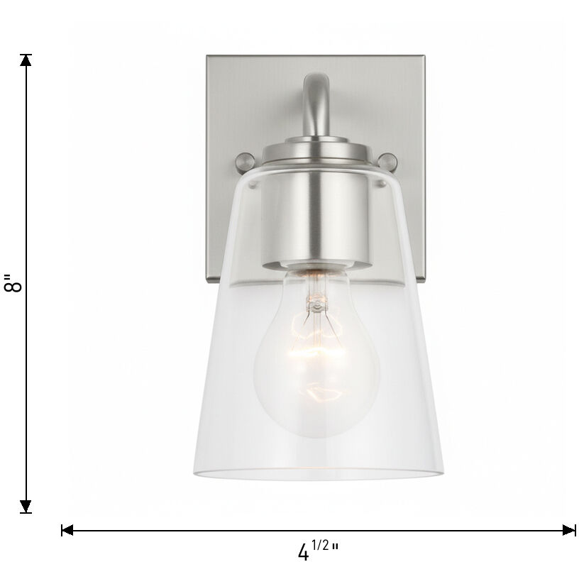 Miles 1 Light 4.5 inch Satin Brass Vanity Light Wall Light, Small