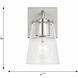 Miles 1 Light 4.5 inch Satin Brass Vanity Light Wall Light, Small