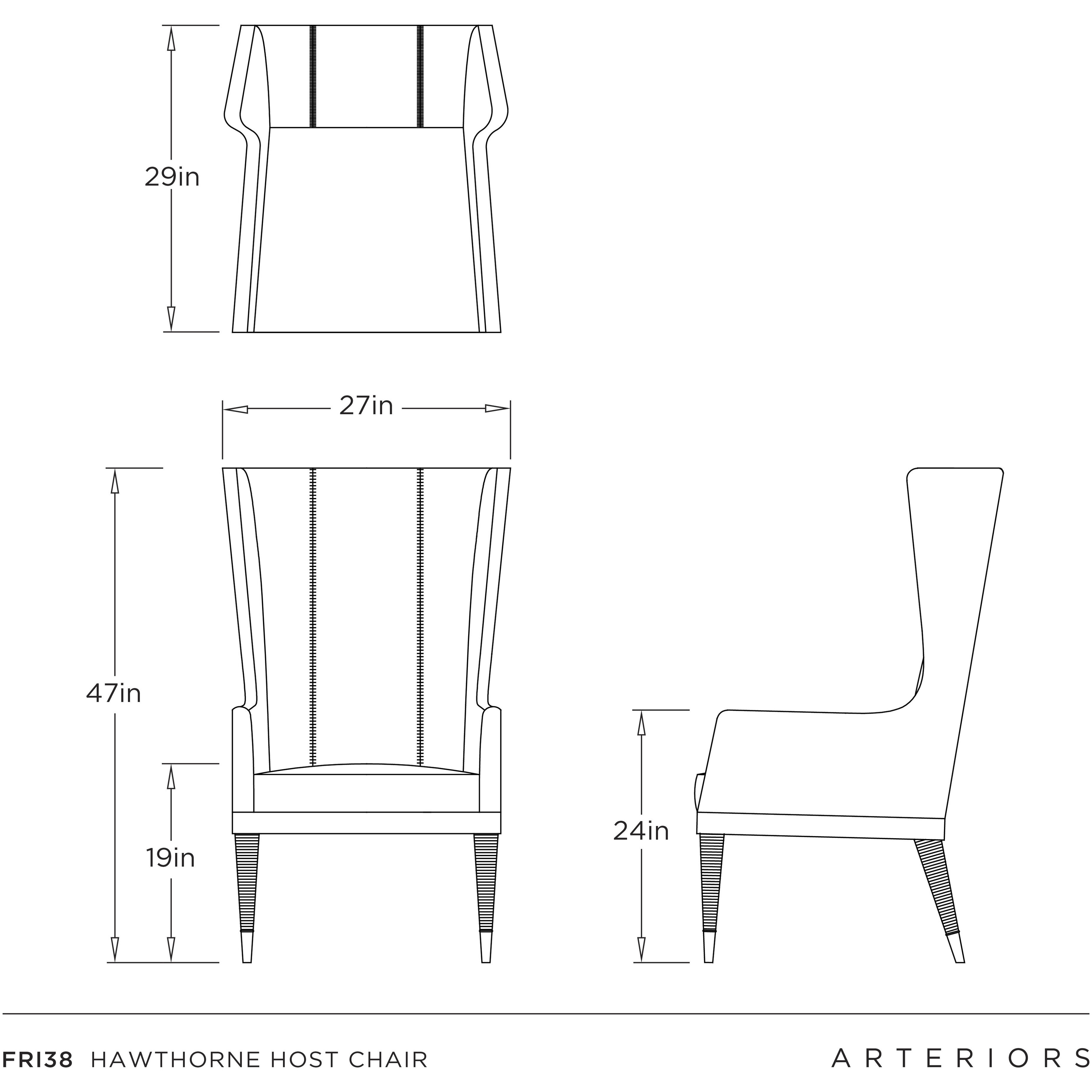Hawthorne Navy and Antique Brass Host Chair