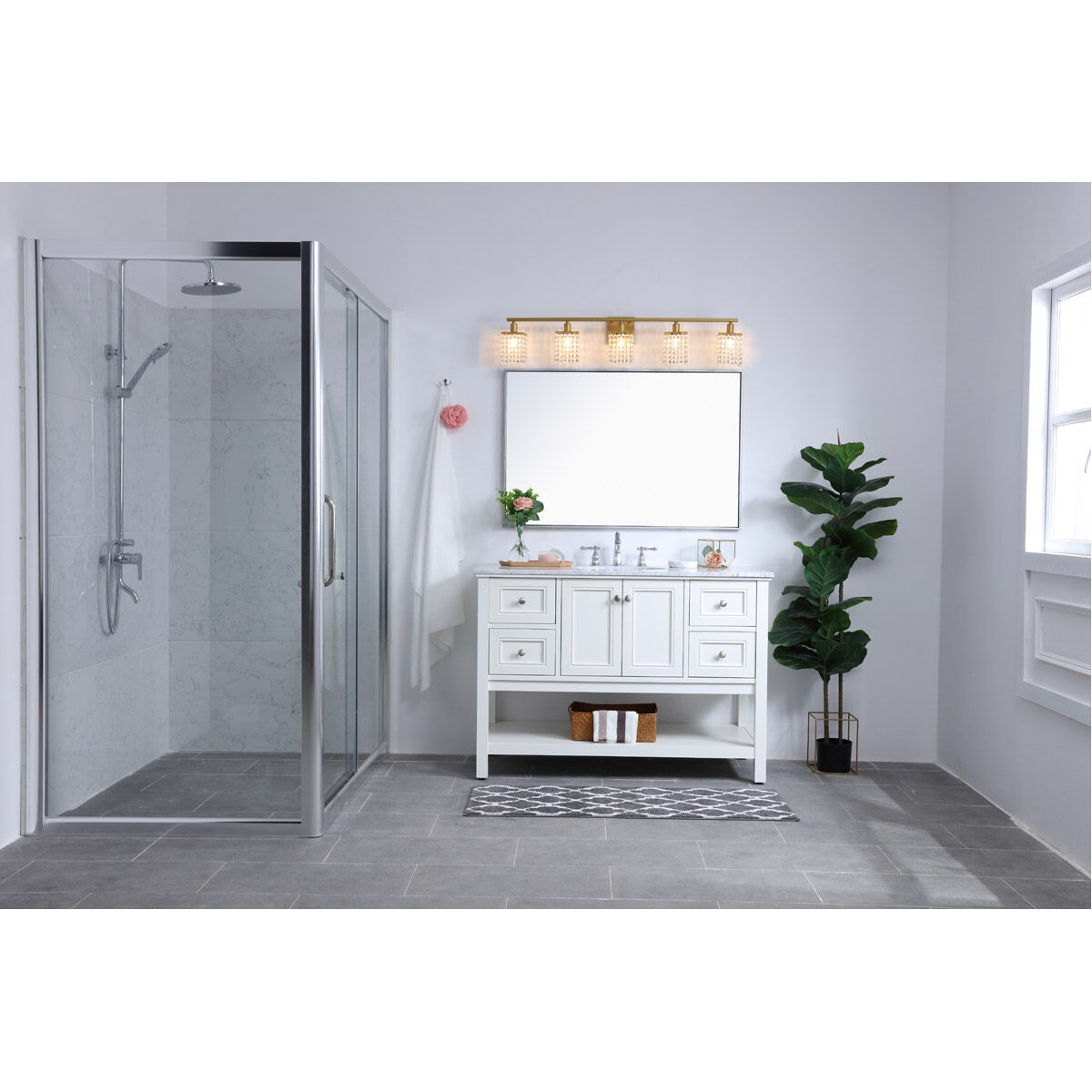 Phineas 5 Light 42 inch Brass Wall sconce Wall Light