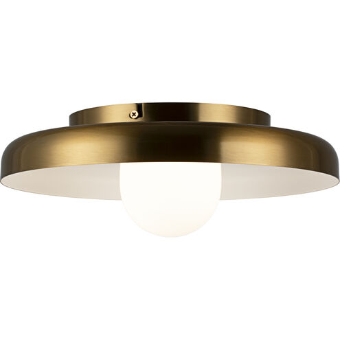Creston LED 11.88 inch Aged Gold Brass Flush Mount Ceiling Light