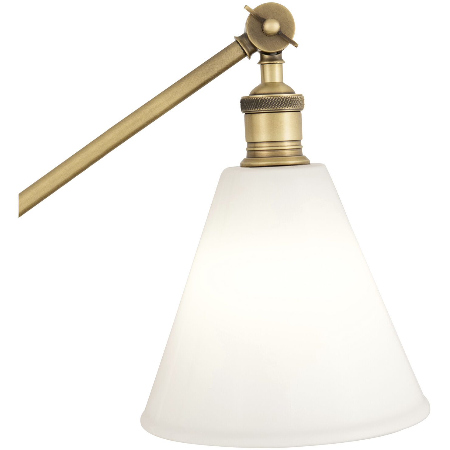 Alloy 10.25 inch 60 watt Warm Brass Table Lamp Portable Light in Cased White Glass