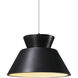 Radiance Collection 1 Light 11 inch Dark Bronze and Carbon Matte Black and White Pendant Ceiling Light in White Cord, Incandescent