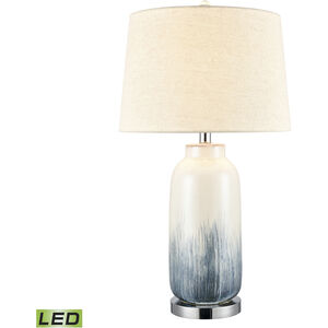 Cason Bay 27 inch 9.00 watt Blue with Brushed Steel Table Lamp Portable Light