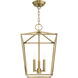 Devone 3 Light 13 inch Antique Brass Convertible Semi Flush/Lantern Ceiling Light