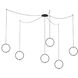 Marquee LED 16 inch Black Multi Pendant Canopy System Ceiling Light