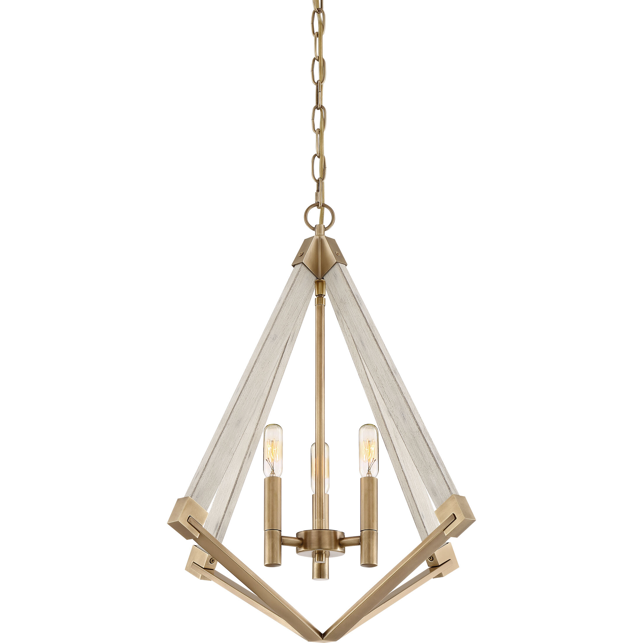Viewpoint 3 Light 19.25 inch Weathered Brass Foyer Chandelier Ceiling Light