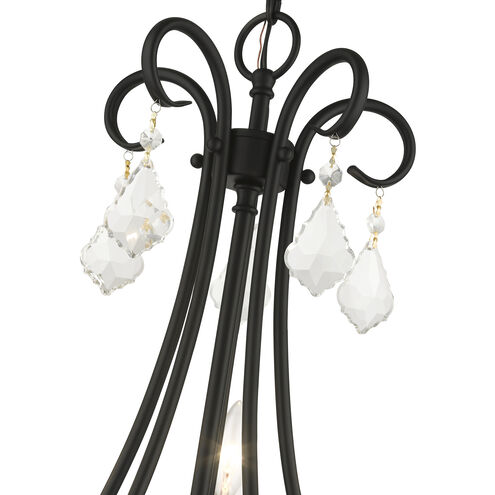 Daphne 5 Light 24.75 inch Black with Antique Brass Finish Accents Chandelier Ceiling Light in Black with Antique Brass Accents