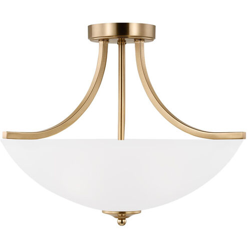 Geary 3 Light 18.63 inch Satin Brass Convertible Pendant Semi-Flush Ceiling Light, Medium