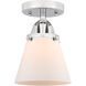 Nouveau 2 Small Cone 1 Light 6 inch Polished Chrome Semi-Flush Mount Ceiling Light in Matte White Glass