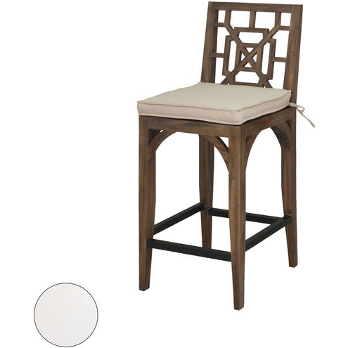 Teak Patio 20 X 18 inch White Outdoor Cushion, Barstool Cushion