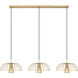 Valencia 3 Light 56 inch Modern Gold Linear Chandelier Ceiling Light