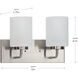 Merry 2 Light 12 inch Brushed Nickel Bath Vanity Wall Light