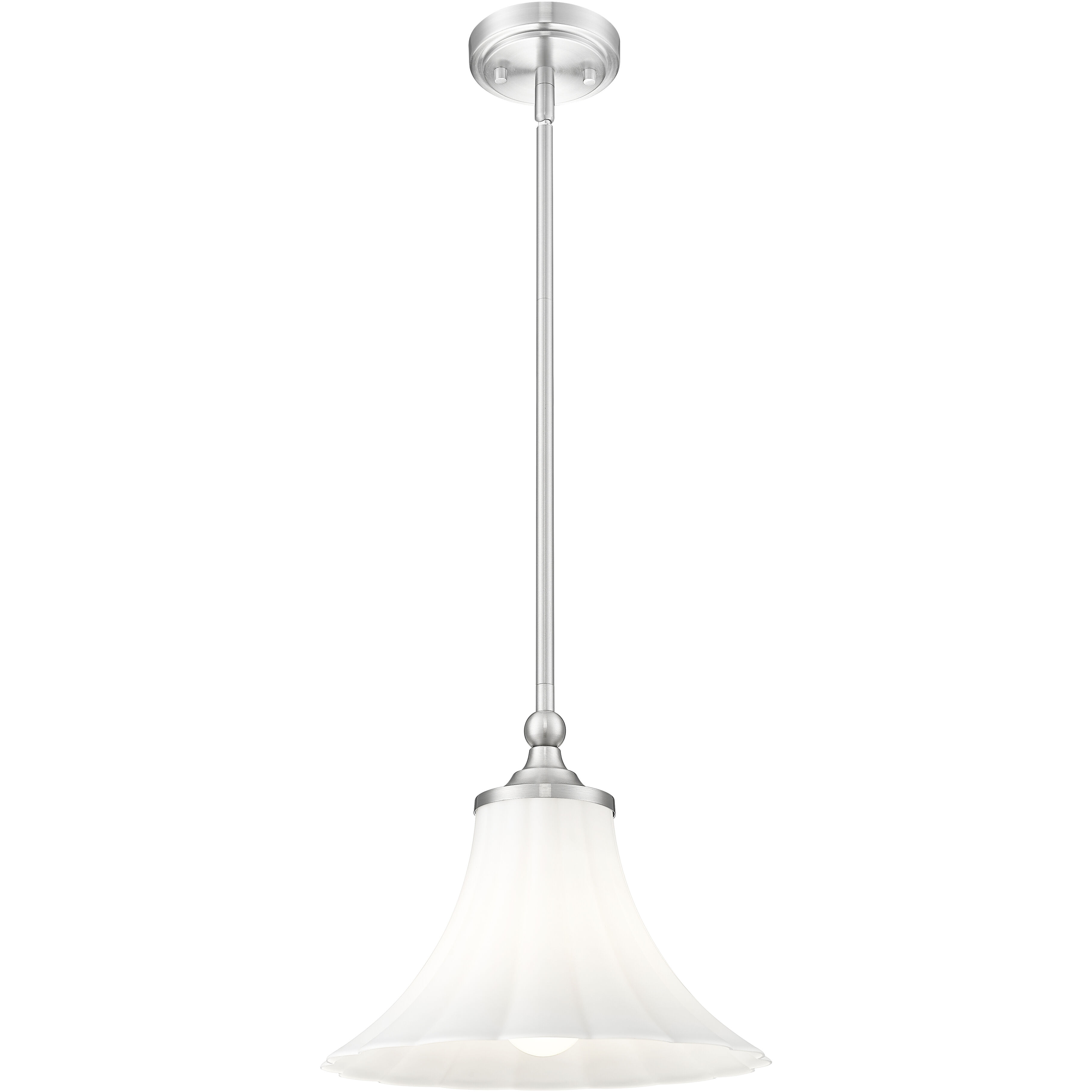 Fleur 1 Light 12 inch Brushed Nickel Pendant Ceiling Light