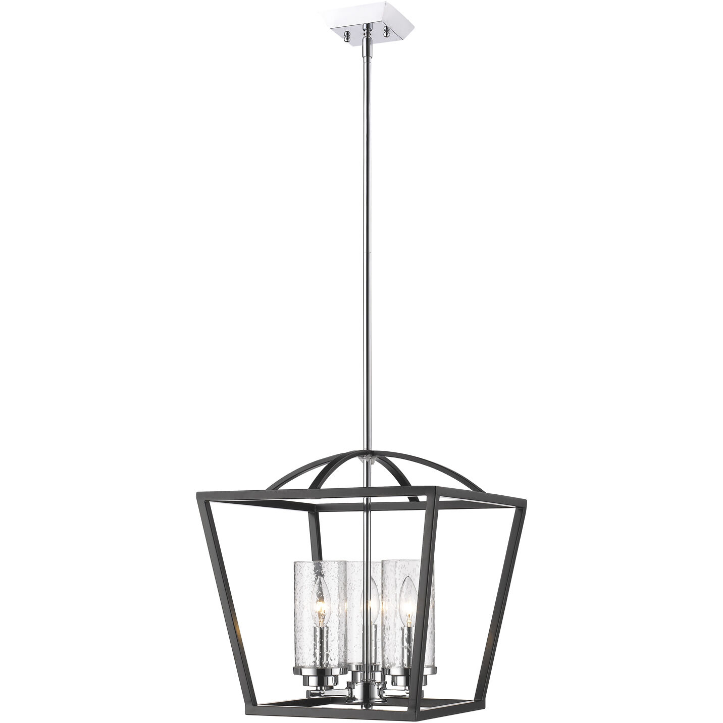 Mercer Pendant Ceiling Light in Matte Black/Chrome