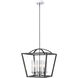 Mercer Pendant Ceiling Light in Matte Black/Chrome