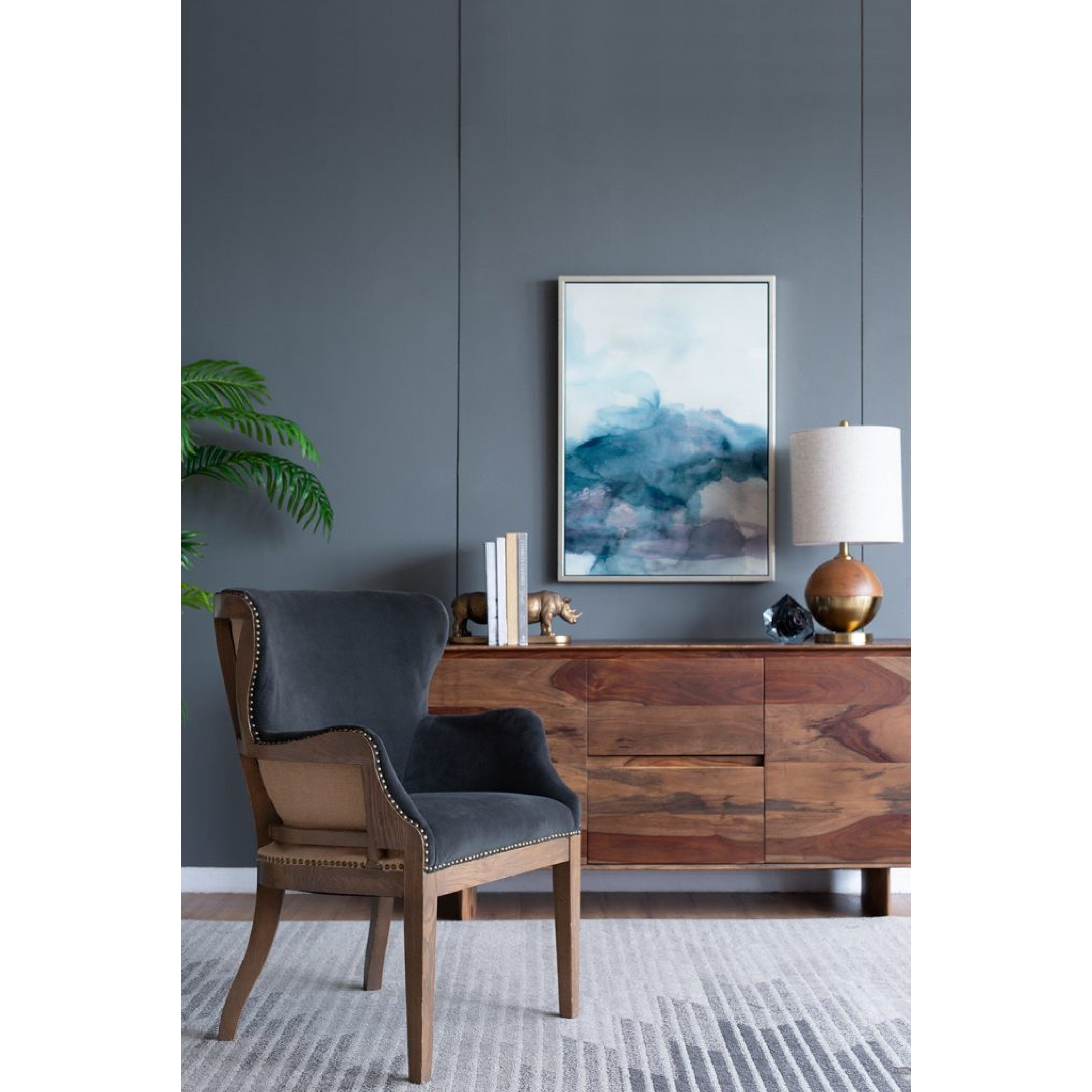 Dugan Dark Grey and Brown Arm Chair