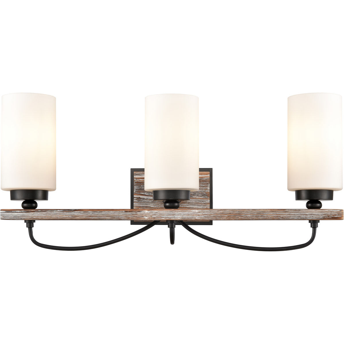 Paladin LED 24.38 inch Matte Black Bath Vanity Light Wall Light in White Glass