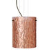 Tamburo LED Bronze Pendant Ceiling Light in Stone Copper Foil Glass