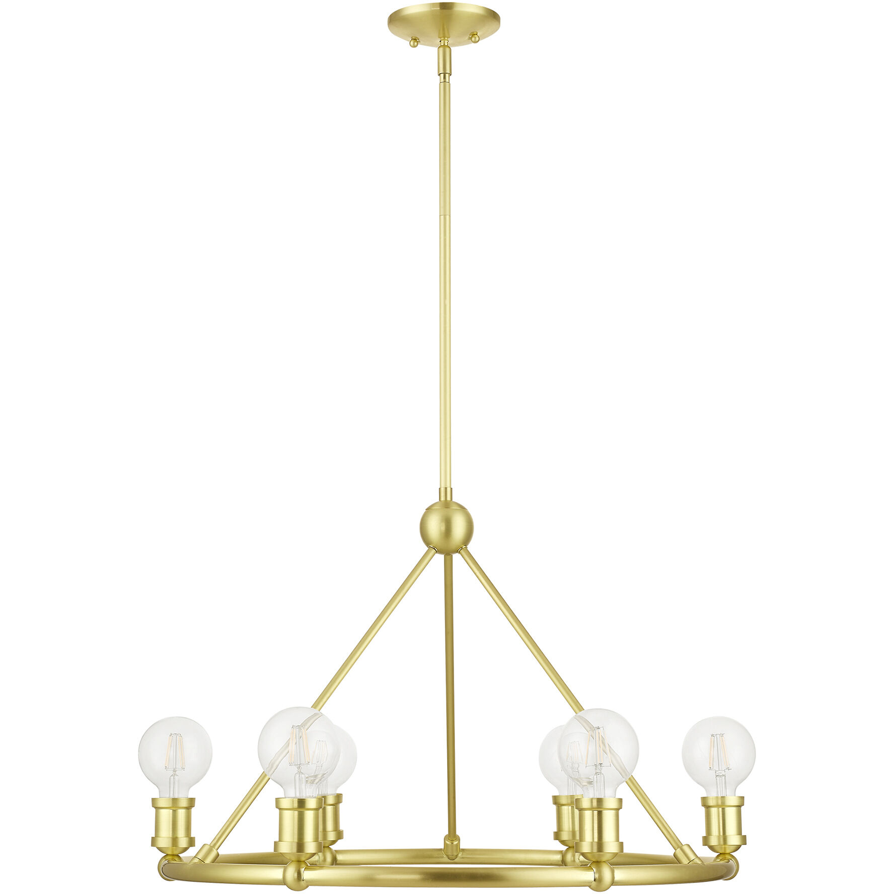 Lansdale 6 Light 25 inch Satin Brass Chandelier Ceiling Light