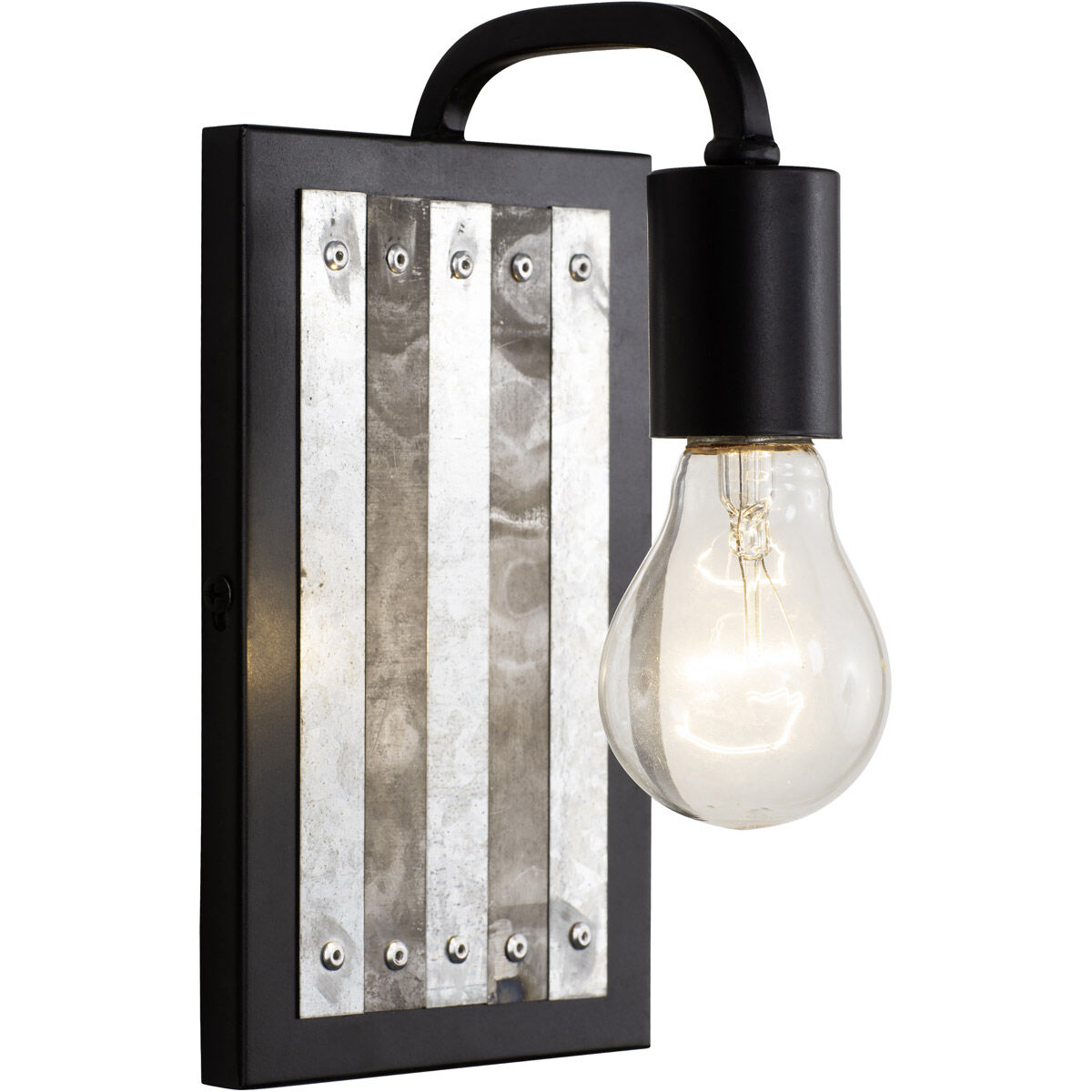 Abbey Rose 1 Light 5 inch Black and Galvanized Wall Sconce Wall Light