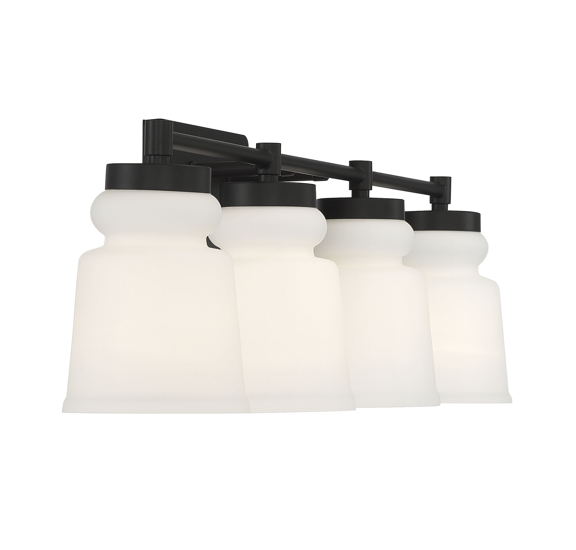 Contemporary 4 Light 32 inch Matte Black Bathroom Vanity Light Wall Light