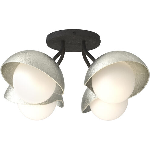 Brooklyn 4 Light 16 inch Black/Sterling Semi-Flush Ceiling Light