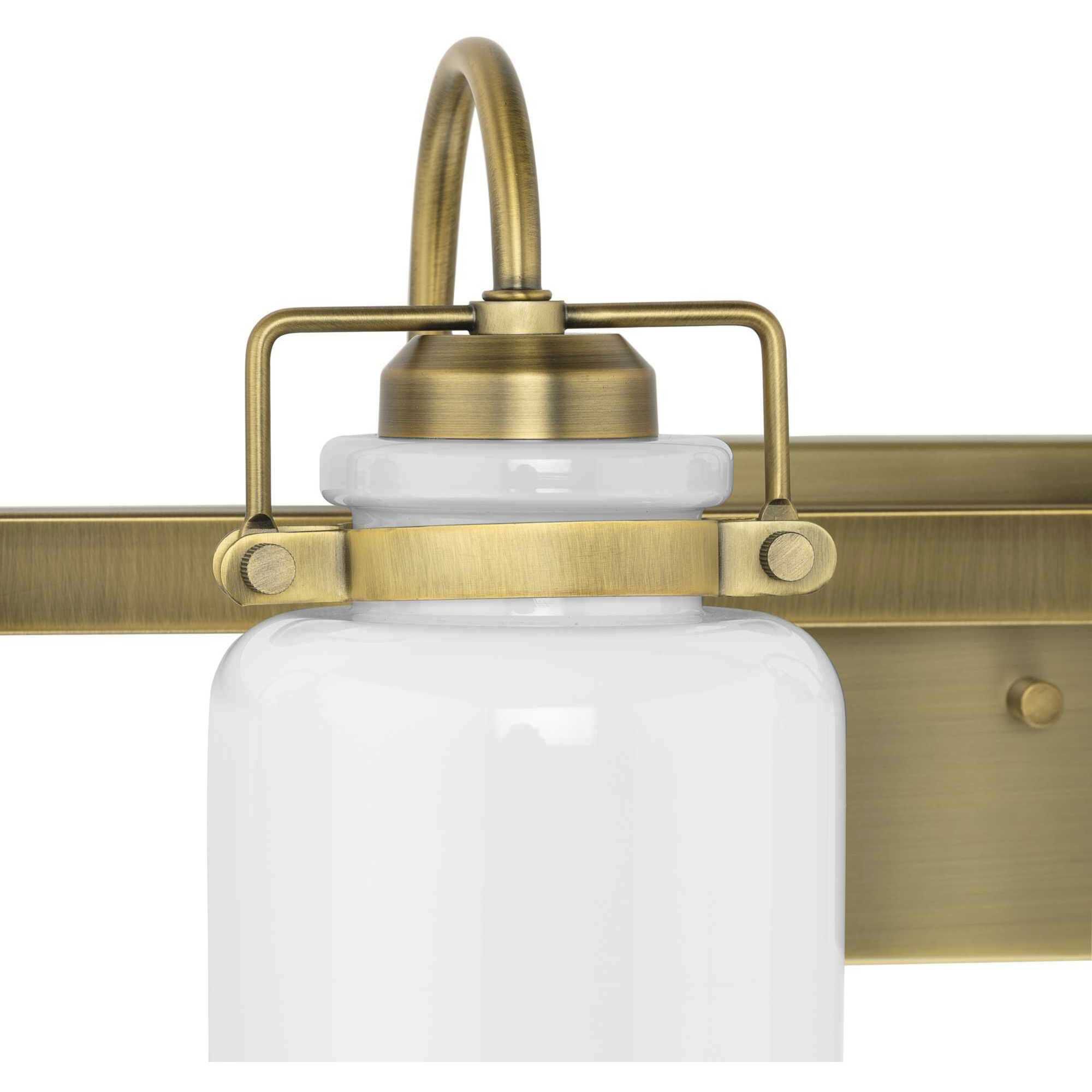 Fessler 4 Light 29.12 inch Vintage Brass Bath Light Wall Light