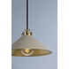 Clivedon 1 Light 12 inch Aged Brass/Off White Pendant Ceiling Light