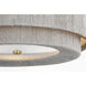 Chapman & Myers Dorado LED 24 inch Antique-Burnished Brass and Washed Abaca Flush Mount Ceiling Light