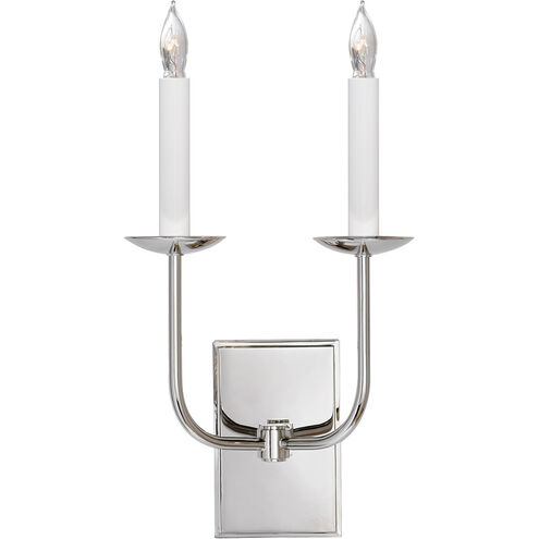 Chapman & Myers TT 2 Light 10 inch Polished Nickel Double Sconce Wall Light