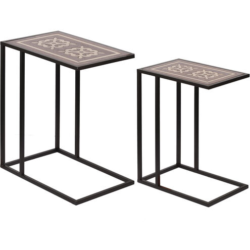 Raj 24 X 20 inch Black Nesting Tables, Set of 2