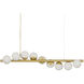 Barcarolle 9 Light 48 inch Brushed Brass Linear Chandelier Ceiling Light