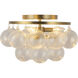 Alora Mood Faye 3 Light 17.75 inch Brushed Gold Semi-Flush Mount Ceiling Light in Clear Ribbed Glass
