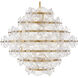 Rene LED 28.5 inch Distressed Brass Chandelier Ceiling Light