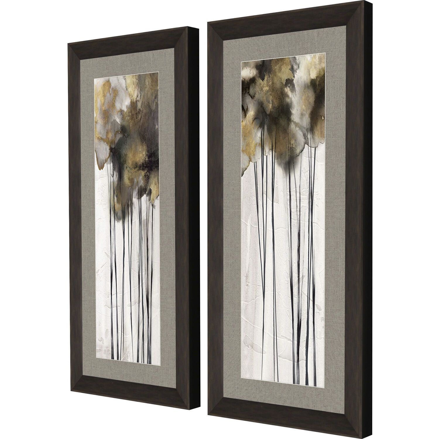 Inky Trees Gray and Black and Neutral Framed Art