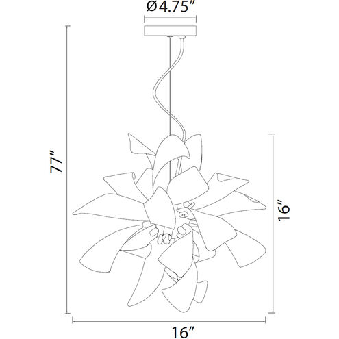 Blossom 6 Light 16 inch Matte Black with Matte White Pendant Ceiling Light