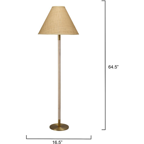 Morgana 64.5 inch 150.00 watt Natural Wood and Antique Brass Floor Lamp Portable Light