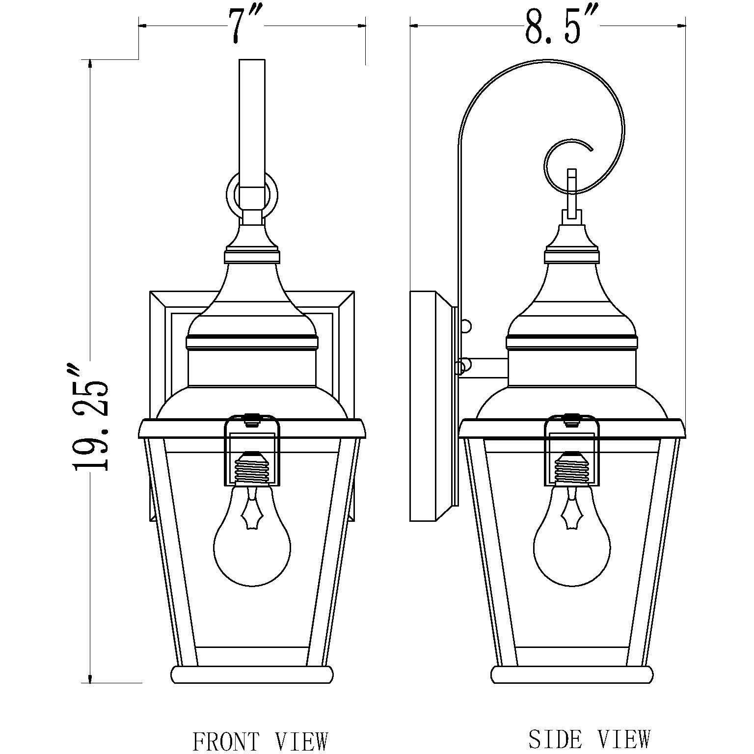 Raphael 1 Light 19.25 inch Sand Black Outdoor Wall Light in Soft Sand Black