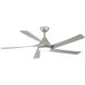 Transonic 56 inch Brushed Nickel with Silver Blades Ceiling Fan